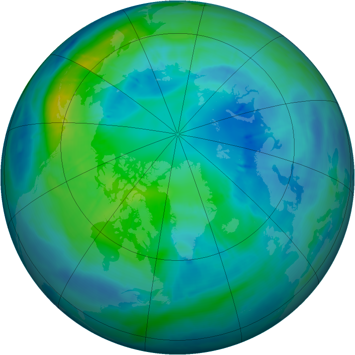 Arctic ozone map for 15 October 2008